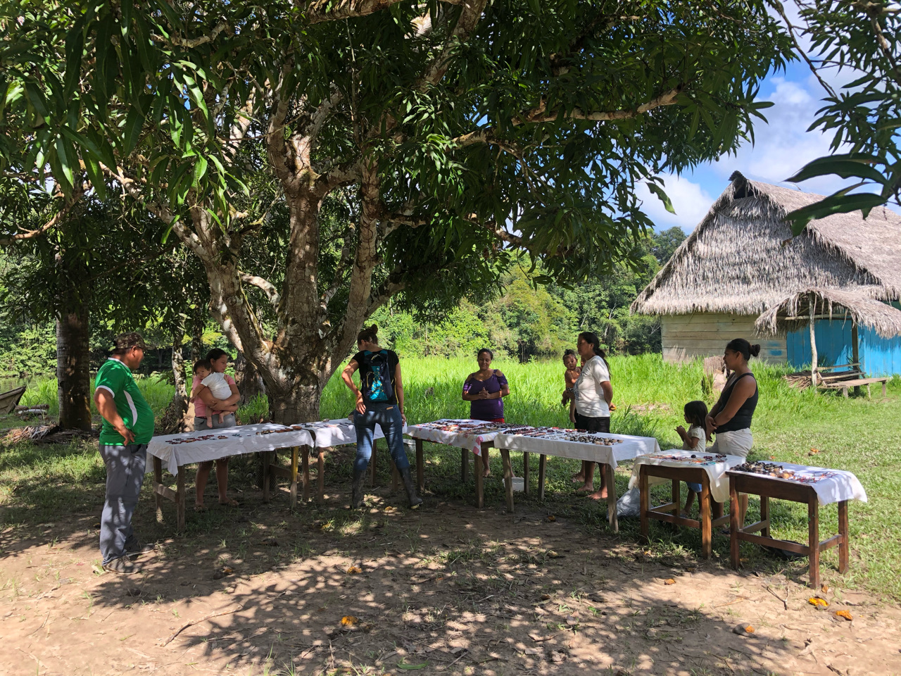 En el último  día del tour por el Amazonas aprovechamos para comprar artesanías del Perú.