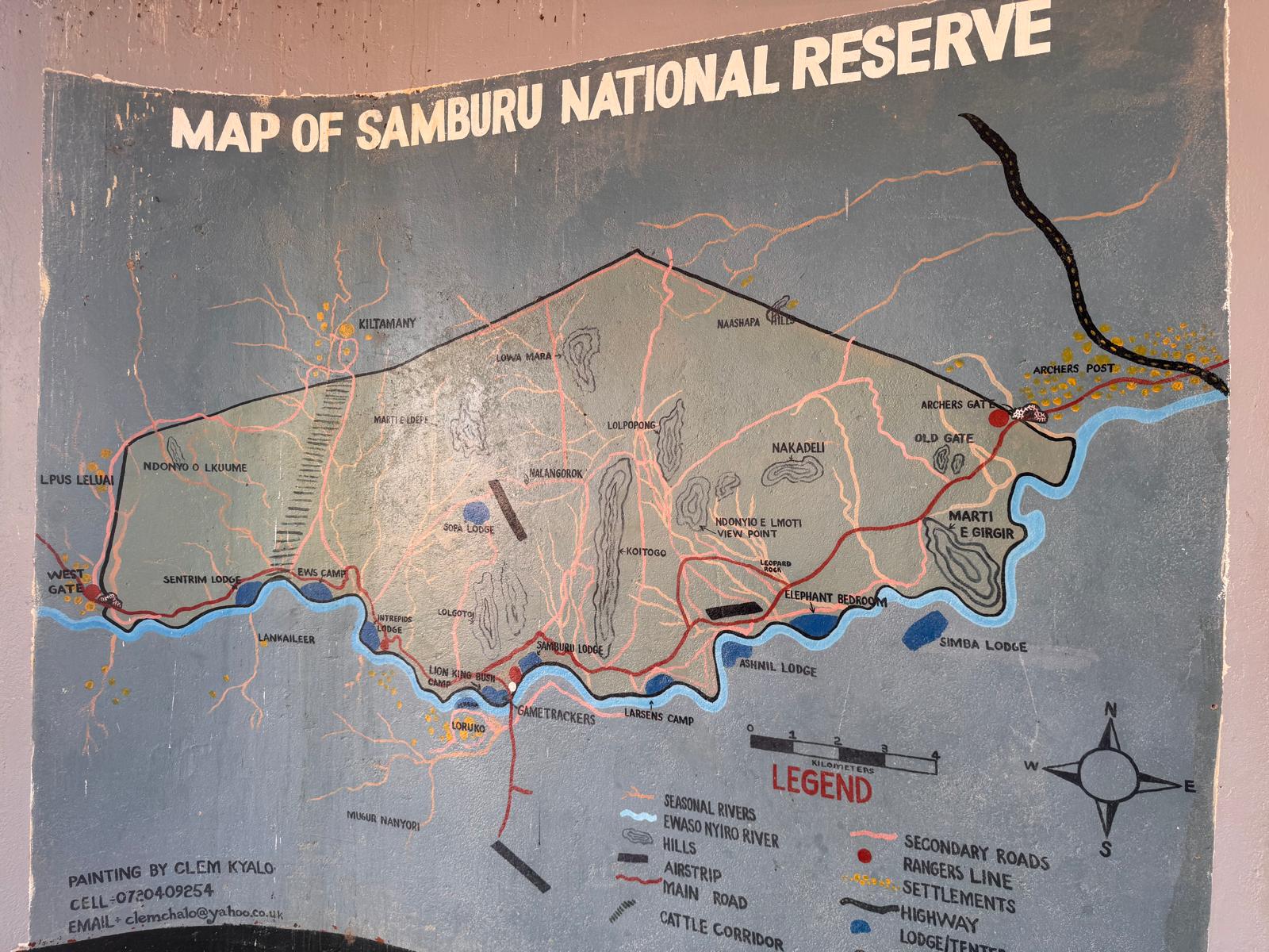 Mapa de la Reserva Nacional de Samburu - kenia
